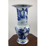 CHINESE YEN YEN VASE, Kangxi style blue and white decorated with figures in landscape, 41cm H.