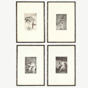 AFTER FRANCISCO GOYA, four off set lithographs after the engraving, suite: Los Caprichos, ref Jean