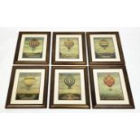 HOT AIR BALLOON PRINTS, a set of six, each 48cm x 40cm, including frame. (6)