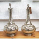 TABLE LAMPS, a pair, eglomise style glass, 51cm H. (2)
