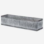 TROUGH PLANTERS, a pair, 20cm H x 90cm W x 20cm D, galvanised metal. (2)