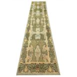 ARTS AND CRAFTS DESIGN RUNNER, 398cm x 89cm, C.F.A Voysey inspired.