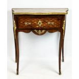 SIDE TABLE, 78cm H x 70cm W x 34cm D, early 20th century French kingwood, rosewood, parquetry and