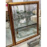 WALL MIRROR, 90cm H x 117cm H, reproduction, gilt frame, bevelled plate.