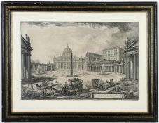 GIOVANNI B PIRANESI, Veduta della Gran Piazza e Basilica di S Pietro, suite Veduta di Roma,