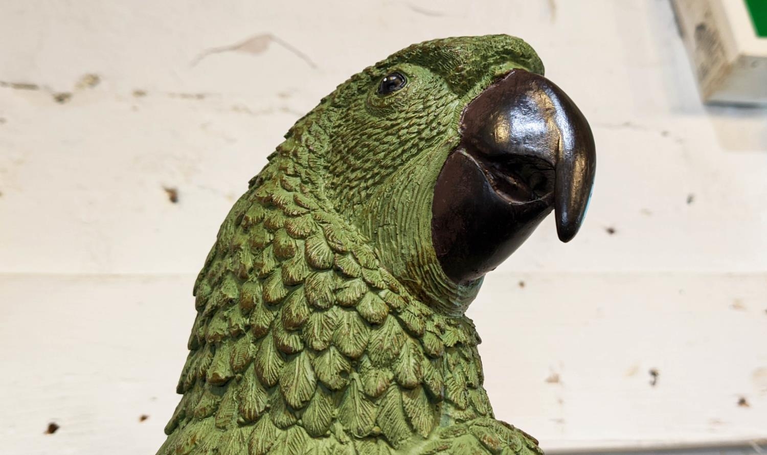 SCULPTURAL PARROT ON STAND, 119cm H, polychrome finish. - Image 5 of 5
