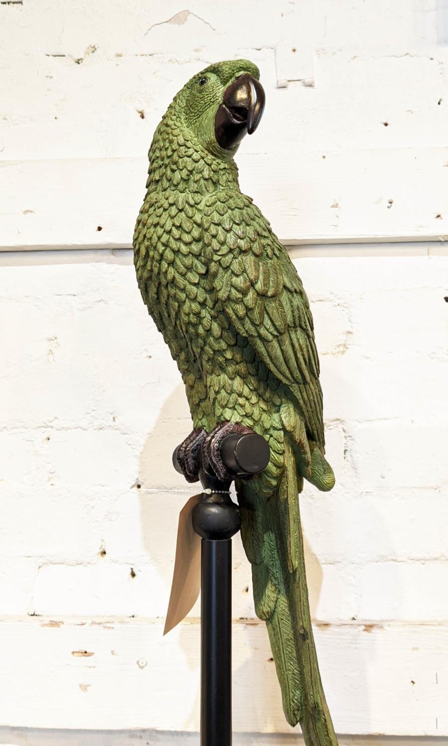 SCULPTURAL PARROT ON STAND, 119cm H, polychrome finish. - Image 2 of 5