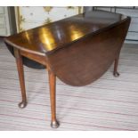 DROP LEAF TABLE, 70cm H x 48cm W x 136cm D, 137cm open, George II mahogany, circa 1750, with