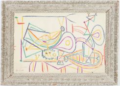 PABLO PICASSO, Composition, signed in the plate, lithograph, circa 1940s, published by School