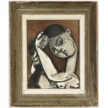 PABLO PICASSO, rare Femme Se Coiffant, lithograph in colours on arches wove paper, signed in the