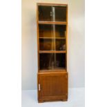 LIBRARY BOOKCASE, 152cm H x 48cm W x30cm D, early 20th Century, oak, four-tier form, by Minty.