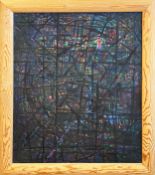 ANTHONY STAYNES (1922-1998) 'Village by Night', oil on canvas, 80cm x 64cm, framed.