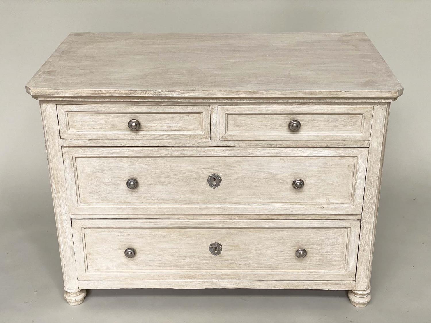 COMMODE, 19th century French grey painted with four drawers, 106cm x 61cm x 76cm H. - Image 2 of 7