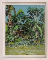 MICHAEL ASHCROFT (B1974) untitled (trees), 2004, otton board, 34.5cm x 29cm.