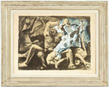 PABLO PICASSO, Bacchanale, pochoir and lithograph edition 200, 1975 stamped signature, embossed