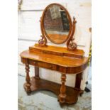 DUCHESS DRESSING TABLE, 160cm H x 120cm W x 52cm D, Victorian mahogany with oval mirror above four