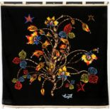 JEAN LURCAT, Fleurs, signed in the plate, silkscreen tapestry, 117cm x 121cm. (Subject to ARR -