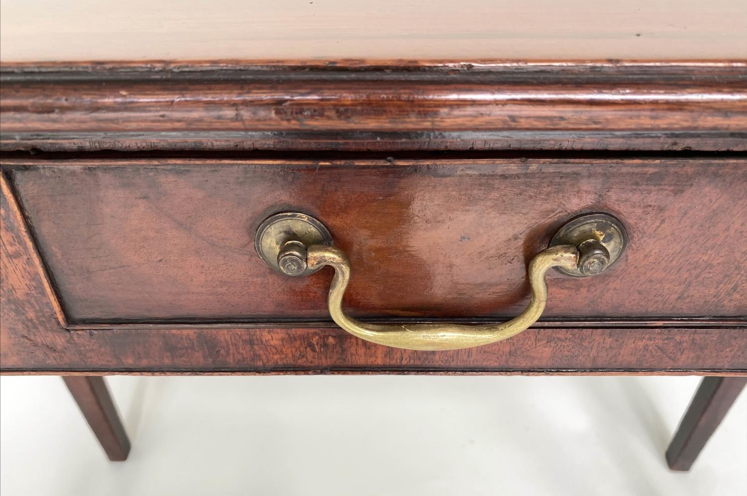 HALL TABLE, George III mahogany, rectangular with short frieze drawer, 91cm W x 36cm D x 72cm H. - Image 8 of 9