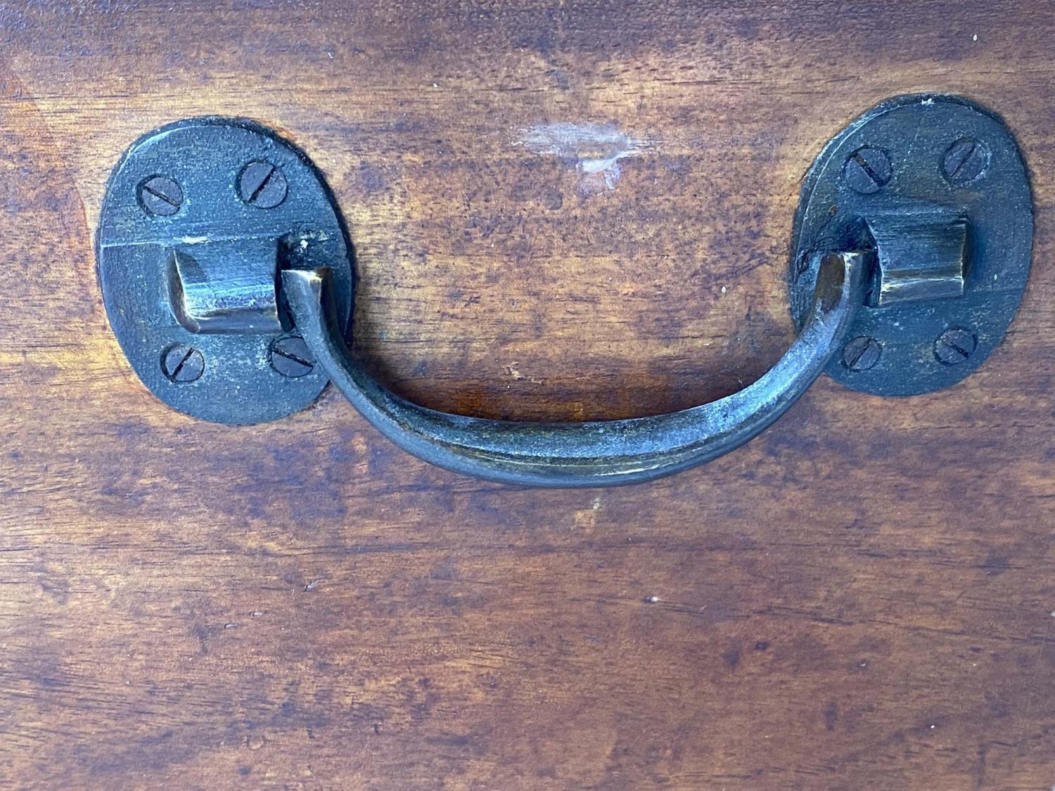 TRUNK, 19th century Chinese export camphorwood and brass bound with rising lid and carrying handles, - Image 2 of 5