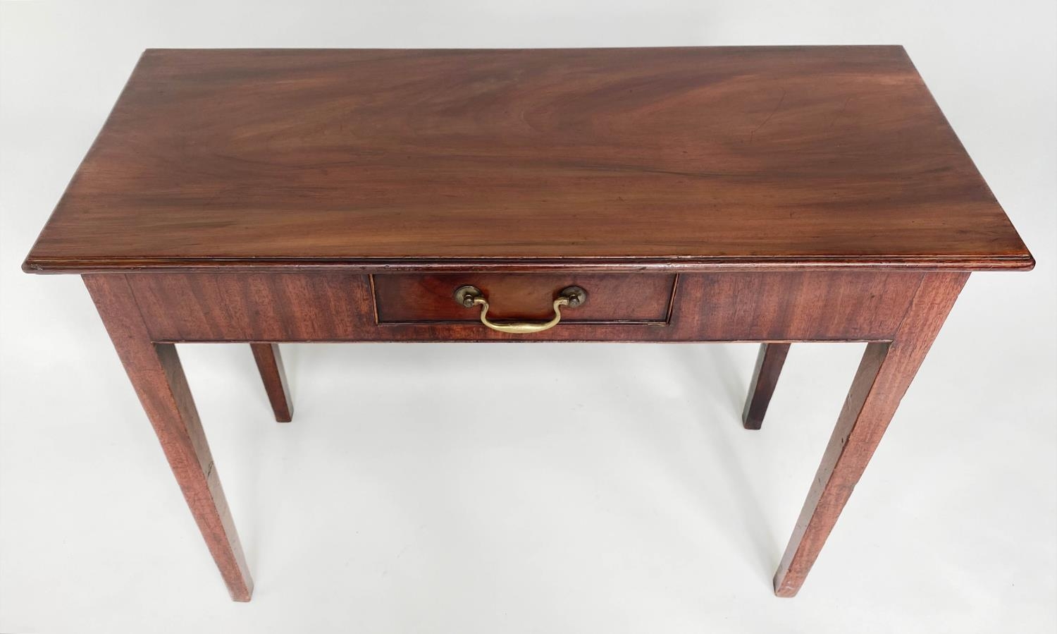 HALL TABLE, George III mahogany, rectangular with short frieze drawer, 91cm W x 36cm D x 72cm H. - Image 4 of 9