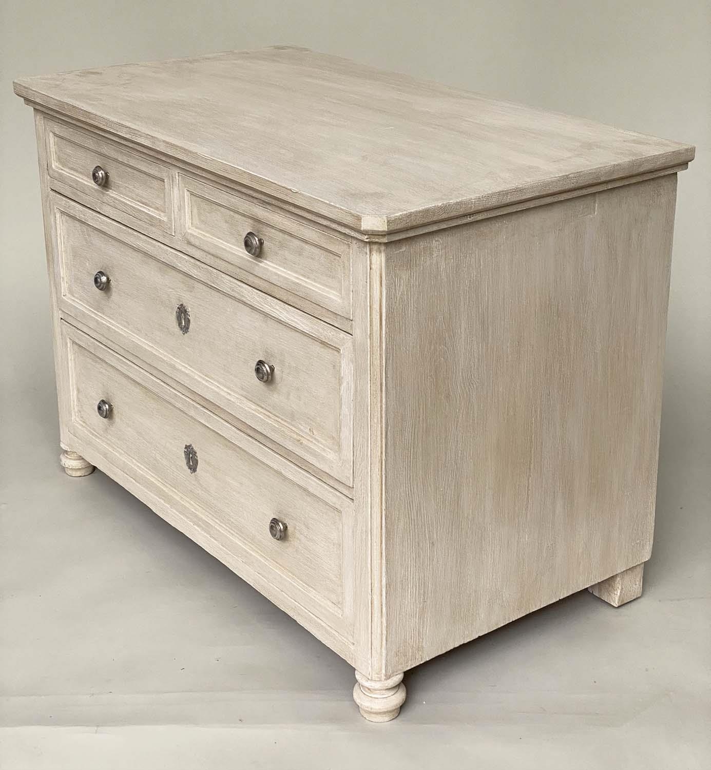 COMMODE, 19th century French grey painted with four drawers, 106cm x 61cm x 76cm H. - Image 3 of 7