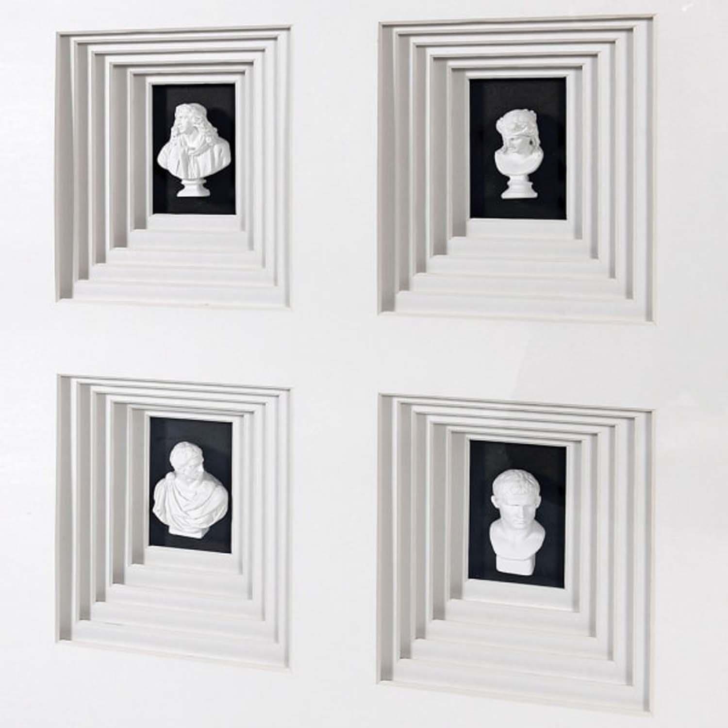 MINIATURE BUST DISPLAY, framed and glazed, 110cm x 100cm. - Image 2 of 2