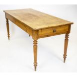 FARMHOUSE TABLE, 74cm H x 160cm W x 72cm D, 19th century French cherrywood with single bread slide