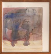 CHRIS VASELL (b.1974, Anerica) untitled, (face/sky) 2003, watercolour on paper, 36cm x 25.5cm