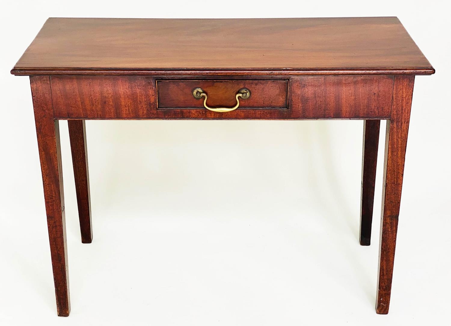 HALL TABLE, George III mahogany, rectangular with short frieze drawer, 91cm W x 36cm D x 72cm H.