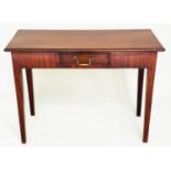 HALL TABLE, George III mahogany, rectangular with short frieze drawer, 91cm W x 36cm D x 72cm H.