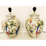 TABLE LAMPS, a pair, glazed ceramic, 46cm x 27cm x 27cm. (2)