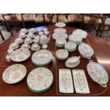 MINTON DINNER SERVICE, 'Haddon Hall' pattern, including fifteen dinner plates, fifteen bowls,