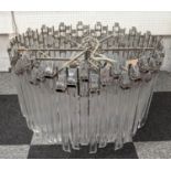 VISUAL COMFORT & CO ADELE LARGE WIDE DRUM CHANDELIER BY SUSANNE KASLER, in the form of glass rods,