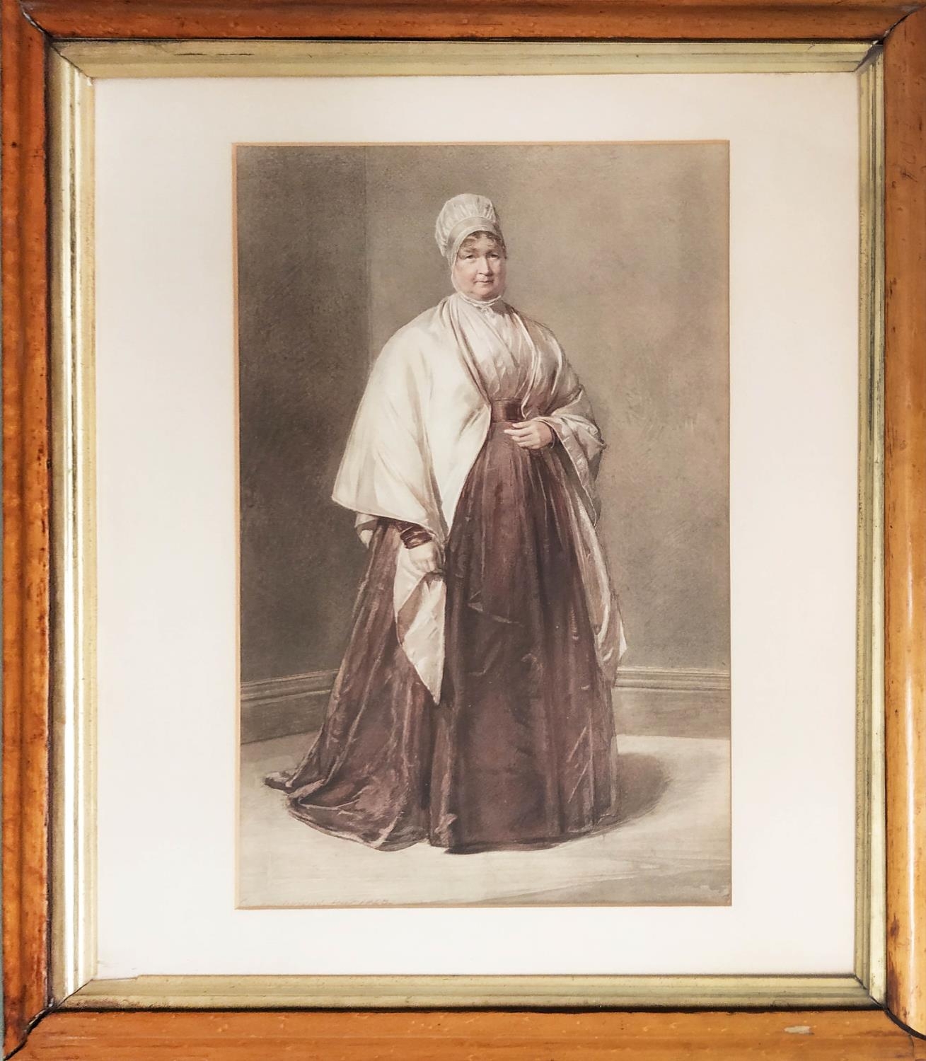 19TH CENTURY SCHOOL, 'Elizabeth Fry', watercolour, signed and dated 1843, framed.
