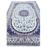 FINE PERSIAN NAIN PART SILK RUG, 270cm x 170cm.