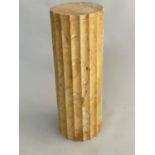 COLUMN, painted faux sienna marble of fluted form, 68cm H x 24cm W.