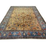 ANTIQUE PERSIAN TABRIZ CARPET, 370cm x 282cm.