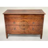 ITALIAN COMMODE, late 18th century, North Italian walnut and marquetry with three drawers, in the