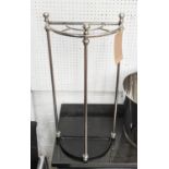 STICK STAND, Victorian style, polished metal, 32cm x 68cm H.