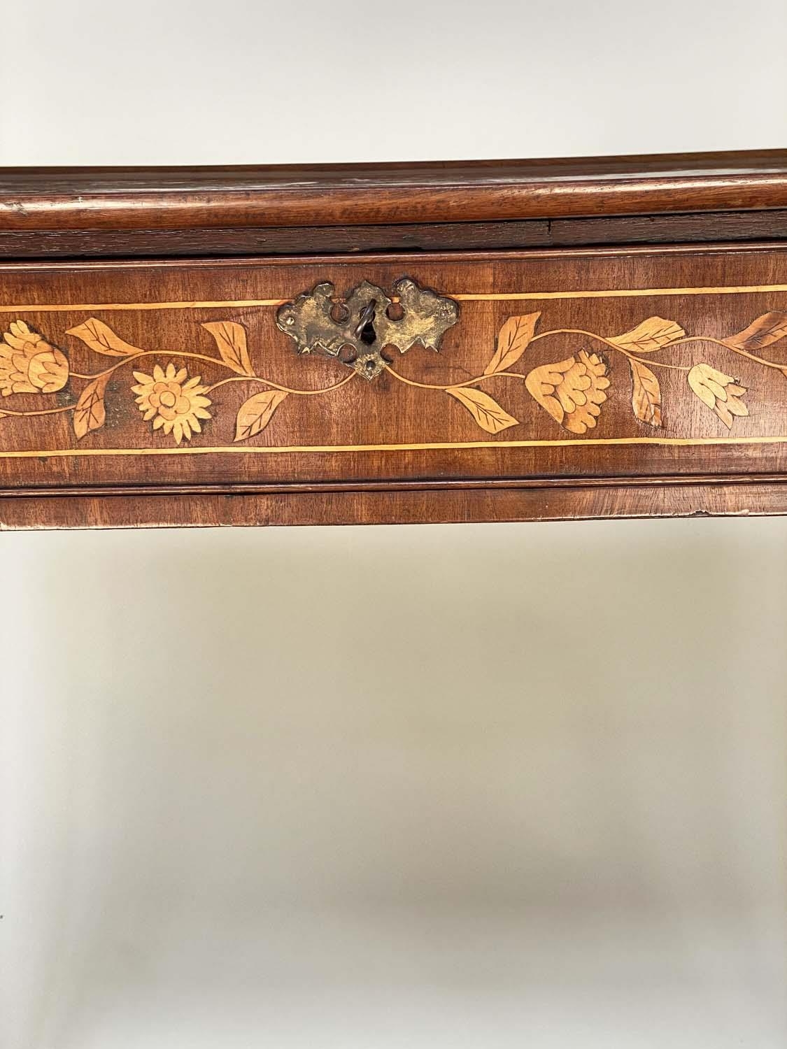 DUTCH SIDE TABLE, 19th century mahogany and satinwood foliate marquetry, rectangular lipped with - Image 6 of 7