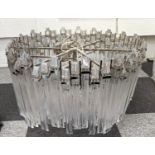 VISUAL COMFORT & CO ADELE LARGE WIDE DRUM CHANDELIER BY SUSANNE KASLER, in the form of glass rods,