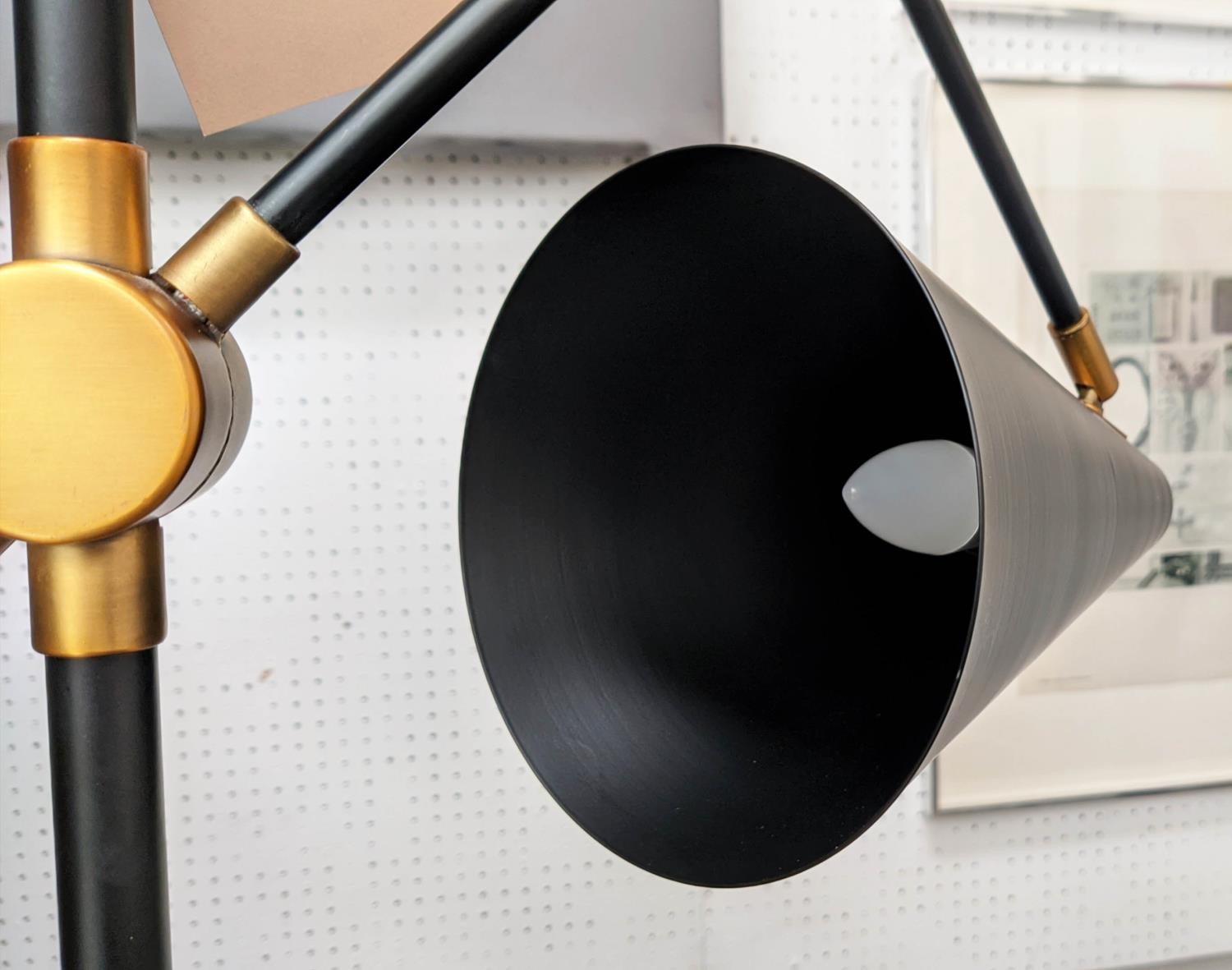 FLOOR LAMP, twin head design, 1950's Italian style, 181cm h. - Image 2 of 5