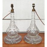 MURANO TABLE LAMPS, a pair, each overall 48cm H, crystal. (2)