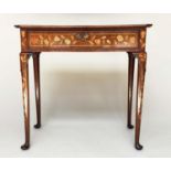 DUTCH SIDE TABLE, 19th century mahogany and satinwood foliate marquetry, rectangular lipped with