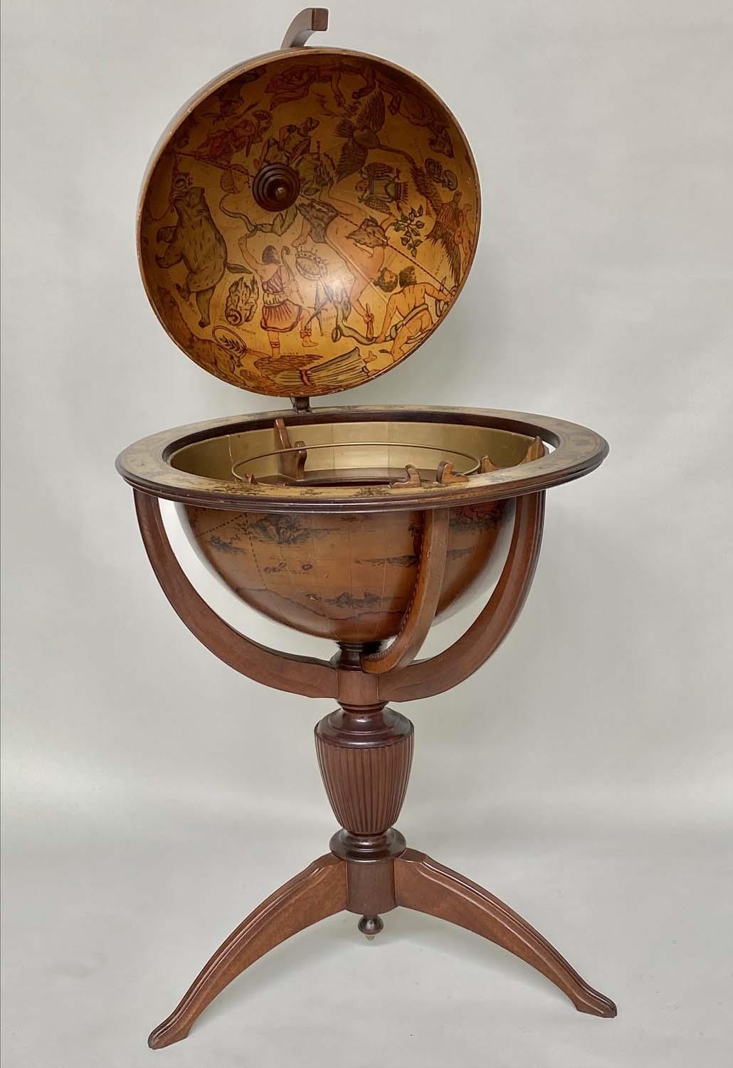 GLOBE COCKTAIL CABINET, usually large in the form of an antique terrestrial globe with tripod - Image 9 of 10