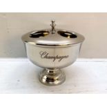 CHAMPAGNE BATH, 40cm high, 36cm diameter, four sectioned, silver plated.