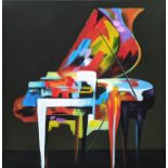 CONTEMPORARY SCHOOL, the Piano, acrylic on canvas, 80.5cm x 79.5cm.