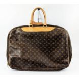 VINTAGE LOUIS VUITTON ALIZE 55 TRAVEL BAG, monogram canvas with three large zippered compartment,