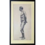 BORIS SPORYKHIN (1928-2020), 'Young male model' 1950, pencil/paper, 58cm x 29cm.