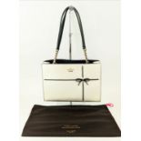 KATE SPADE CHERRY STREET PHOEBE BAG, two top leather and chain handles, bicolour with front bow
